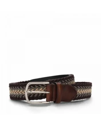 ARAN BROWN MEN BRAIDED VEGAN BELT