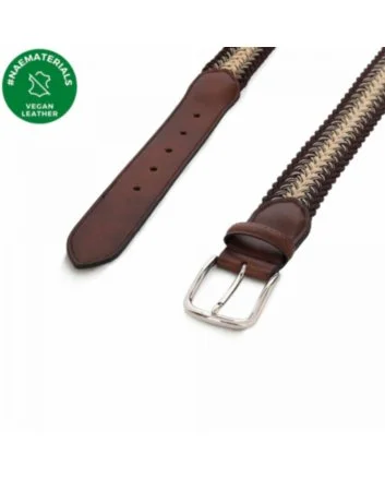 ARAN BROWN MEN BRAIDED VEGAN BELT