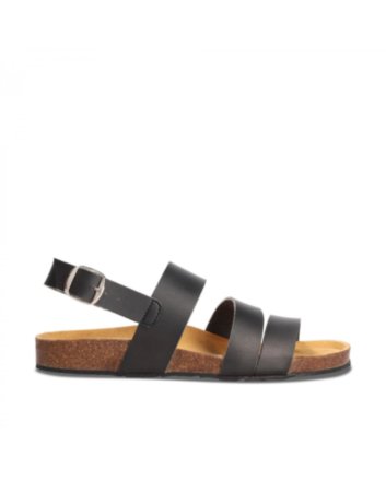 MADDER BLACK VEGAN ERGONOMIC SANDALS WITH A BUCKLE