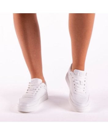 POLE WHITE SNEAKERS VEGAN LOW-TOP LACE-UP