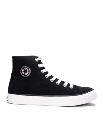 REDO BLACK VEGAN HIGH TOP SNEAKERS LACE-UP