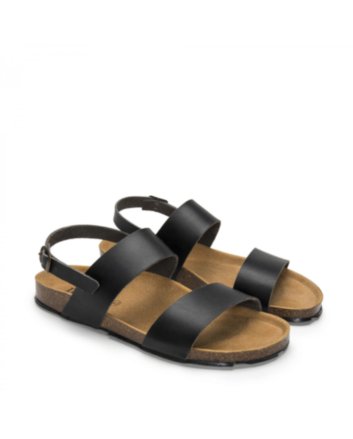 ZANDER BLACK 3 STRAP VEGAN SANDALS